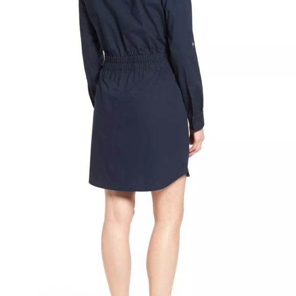 Zippered Michael Kors Blue Dress with Relaxed Fit and Rolled Sleeves Size M - Picture 4 of 11